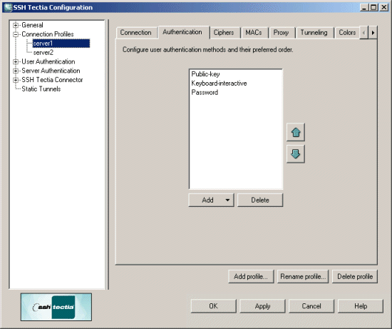 Configuring authentication