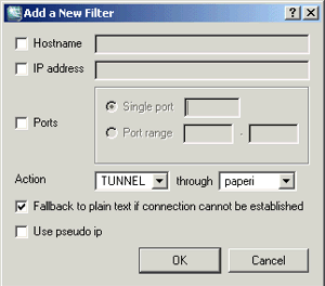 Defining a filter rule