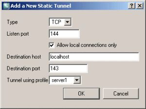 Defining a static tunnel