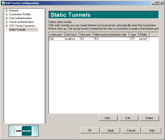 Static tunnels