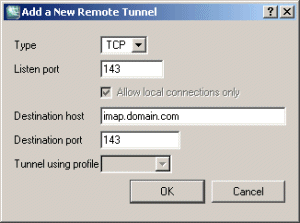 Defining a remote tunnel