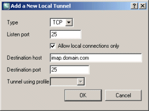 Defining a local tunnel