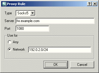 Defining proxy settings