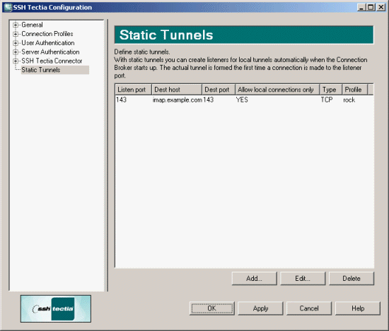 Static tunnels