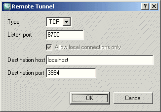 Defining a remote tunnel