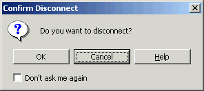 The Confirm Disconnect dialog