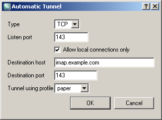 Adding a new automatic tunnel