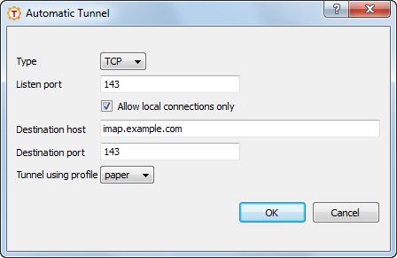 Adding a new automatic tunnel