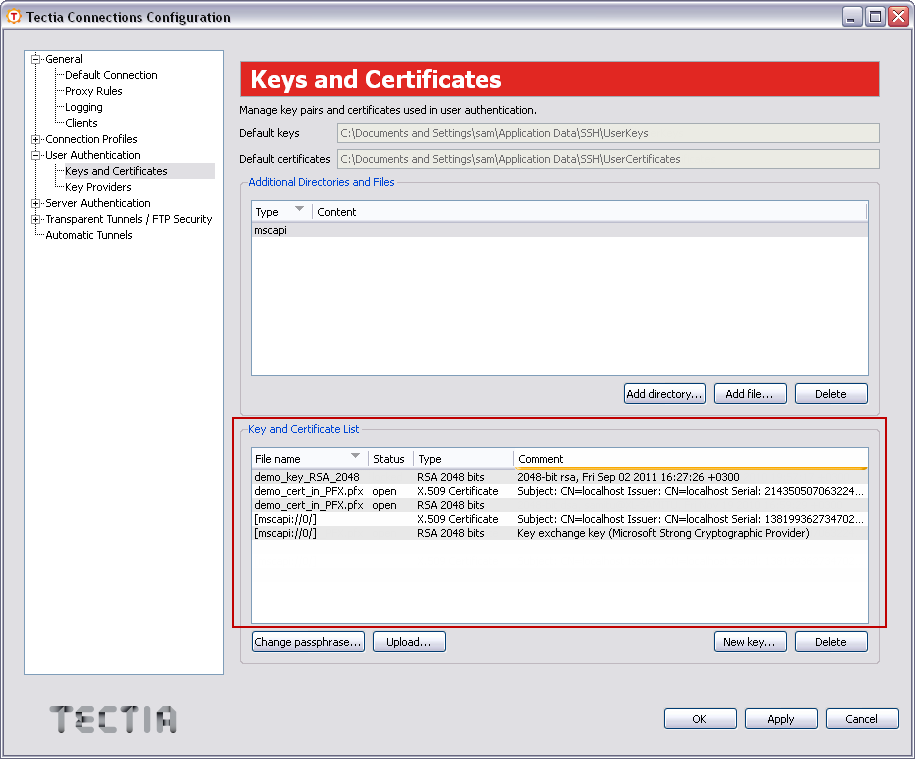 Viewing available certificates
