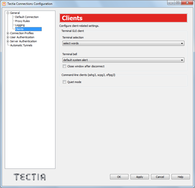 Client settings