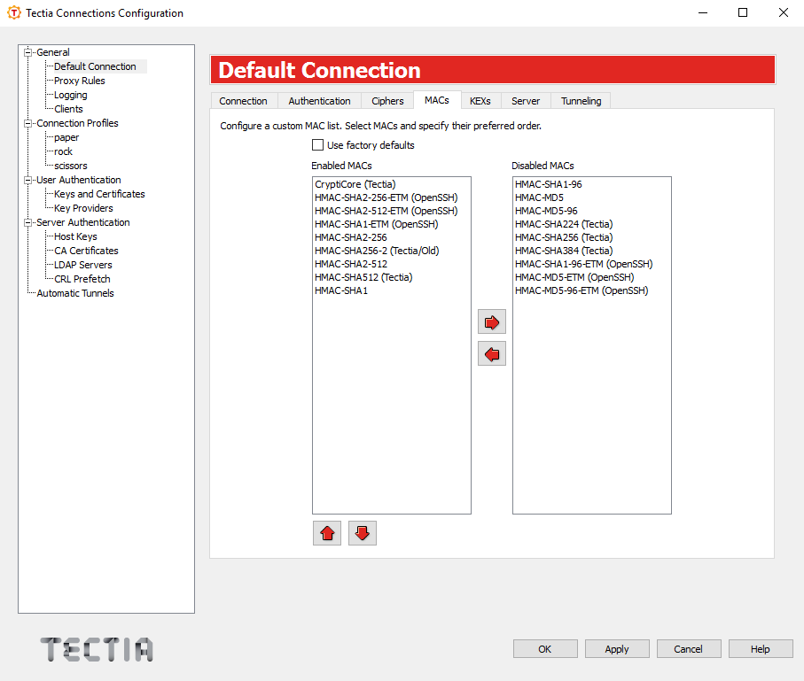 Defining a MAC list