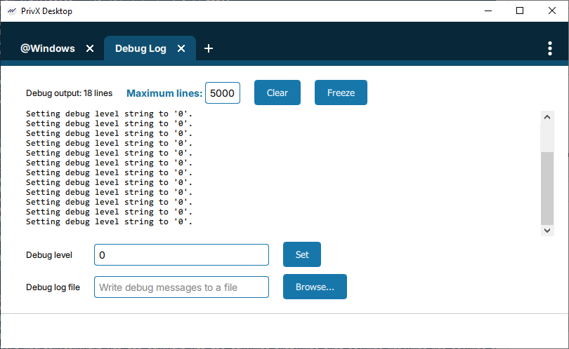 Disabling the Connection Broker's debug mode in GUI