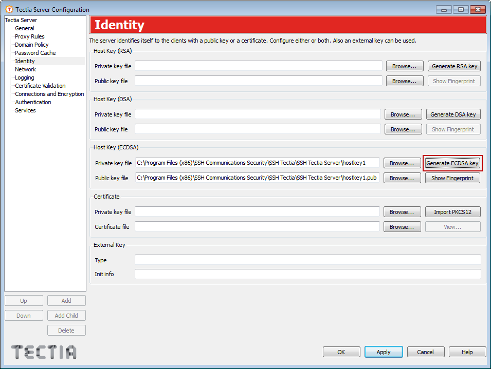 Creating ECDSA host key