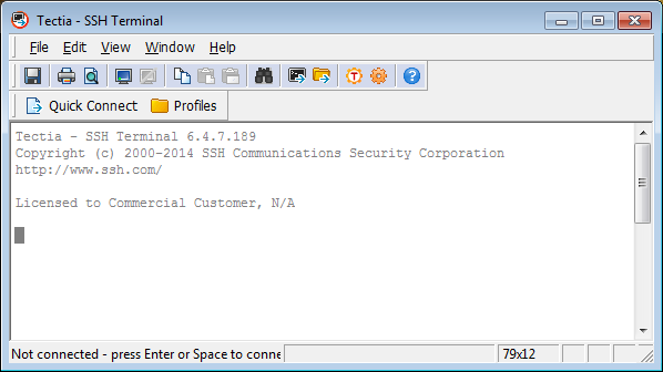 Tectia SSH Terminal for Secure Shell operations