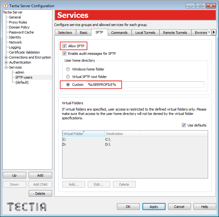 Allow SFTP service for group SFTP-users