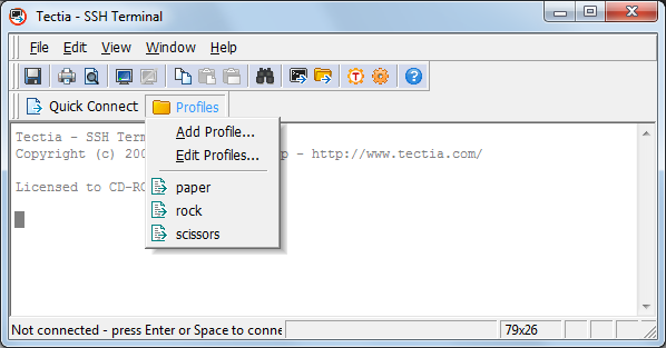 Adding connection profiles in Tectia Connections Configuration GUI