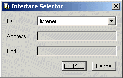 The Interface Selector dialog box