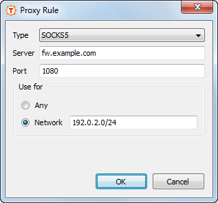 Defining a proxy rule
