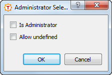 The Administrator Selector dialog box