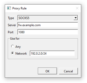 Defining a proxy rule