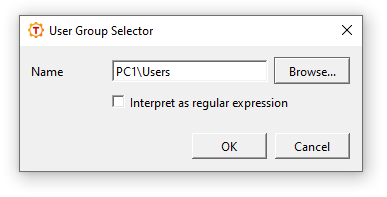 The User Group Selector dialog box