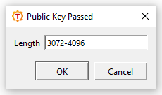 The Public Key Passed Selector dialog box