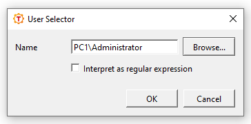 The User Selector dialog box