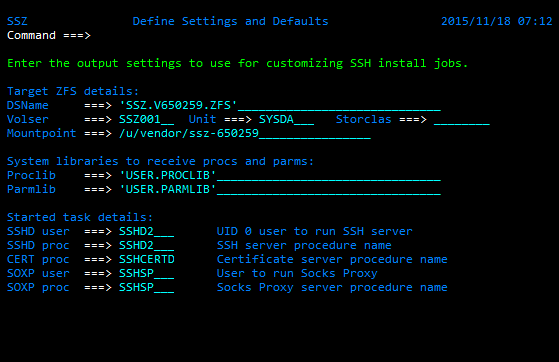 Tectia SSH Assistant Settings for installation output (0.2 SETO)