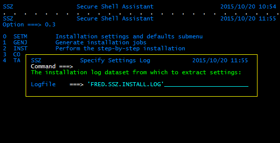 Tectia SSH Assistant Specify Settings Log (0.3 SETL)